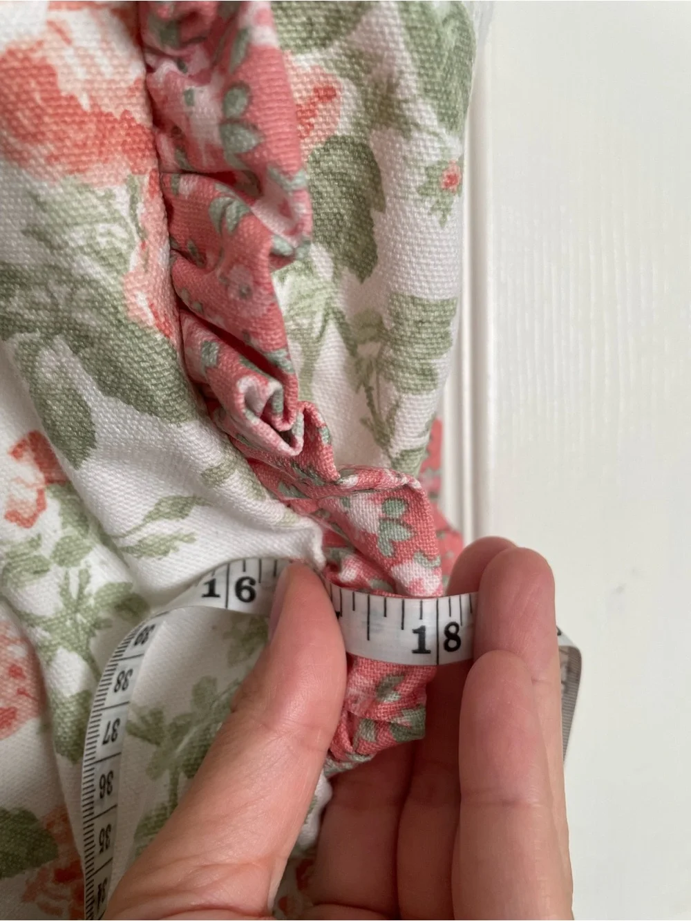 NWT Laura Ashley Madelynn Duck Floral Canvas Ruffle Tote Bag - Pink/Green